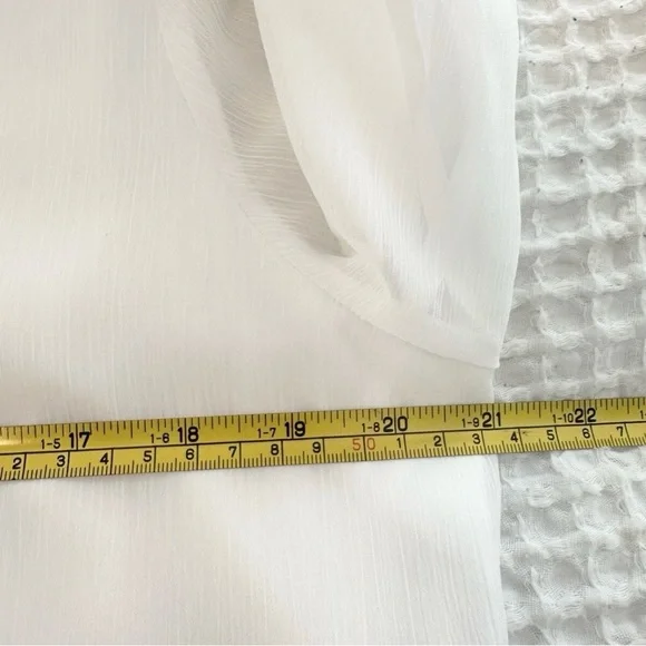 Tommy Hilfiger Sheer White Ruffle Blouse Size L - Picture 8 of 9